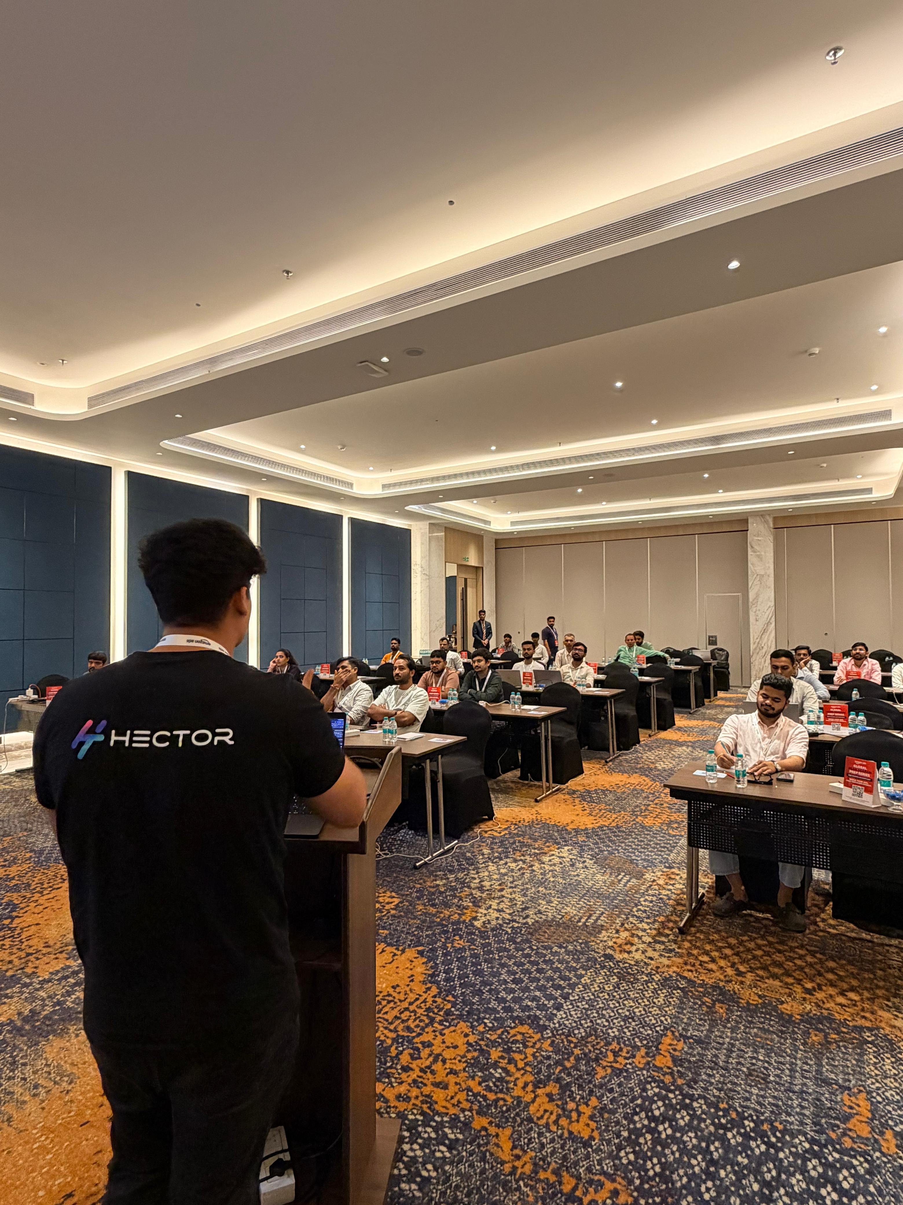 Shaurya Ithikkat presenting at the Amazon Ads Bootcamp in Surat