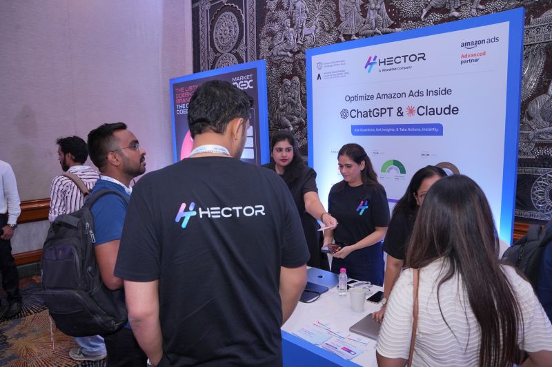 Advertisers at the Hector Ai booth during the Amazon Ads Prime Day Summit 2026