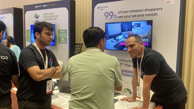 The Hector Ai booth in conversation with sellers at the Amazon Peak Season Accelerator